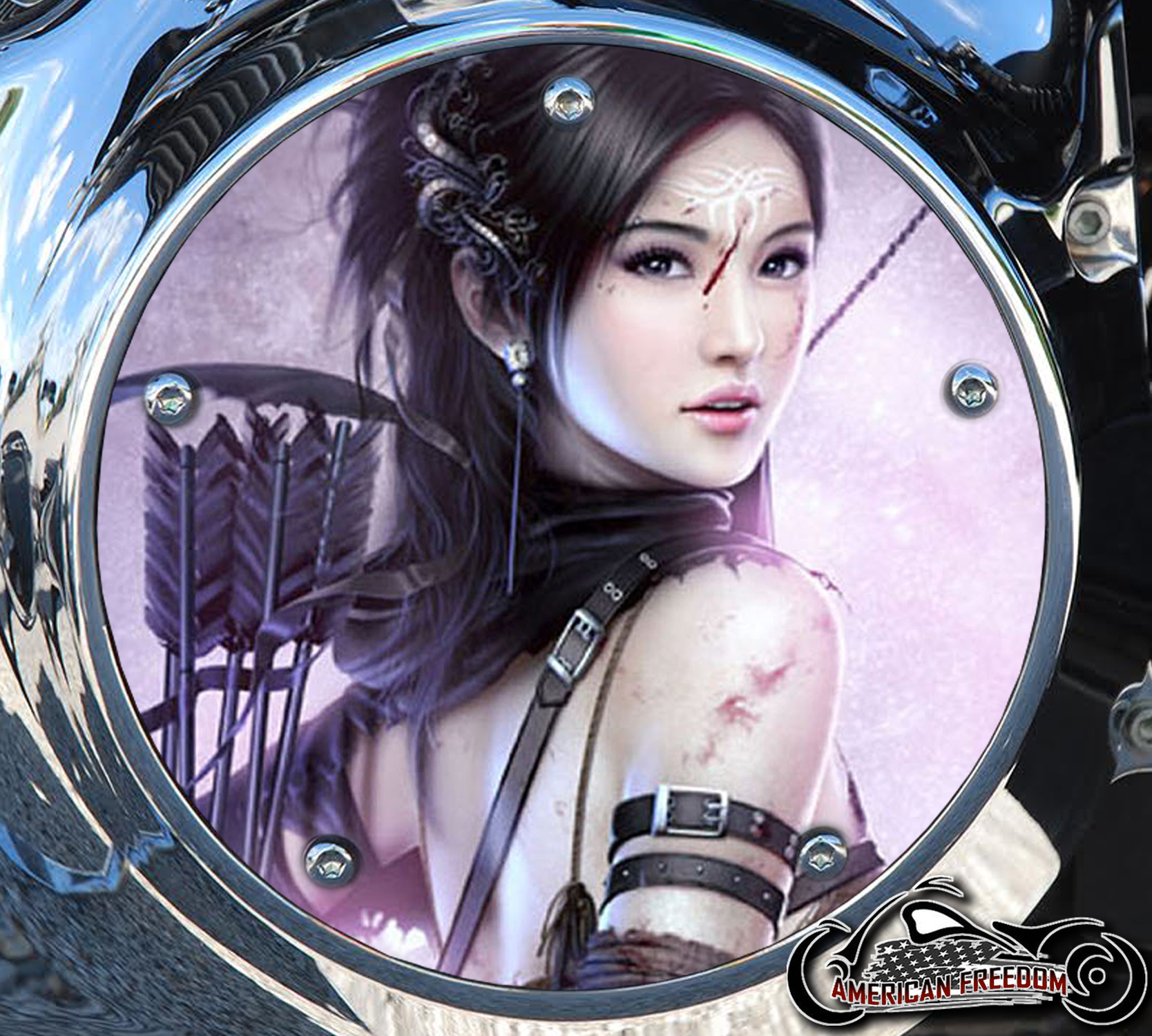 Custom Derby Cover - Warrior Archer Girl